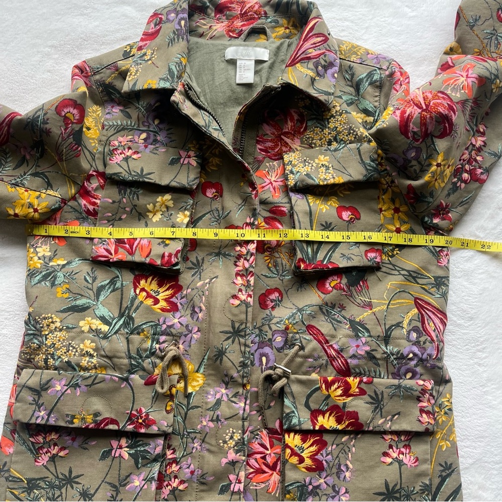 H&M Floral Utility Jacket Women’s Size 8 - Picture 13 of 15